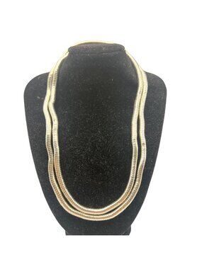Flexible Bendable Snake Chain Necklace 32" Silver Tone Sculptural Bracelet